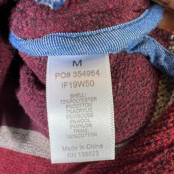 Idyllwind Striped Knit Shacket Womens M Red Gray Coastal Cowgirl Boho Western - Picture 7 of 7